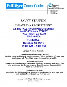 Savvy Staffing - 10-13-15 - Fall River