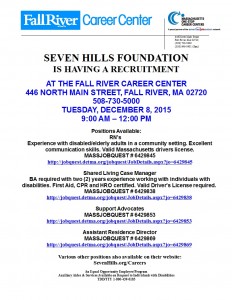 December 8 2015 Seven Hills Foundation Recruitment