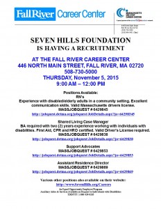 November 5 2015 Seven Hills Foundation Recruitment